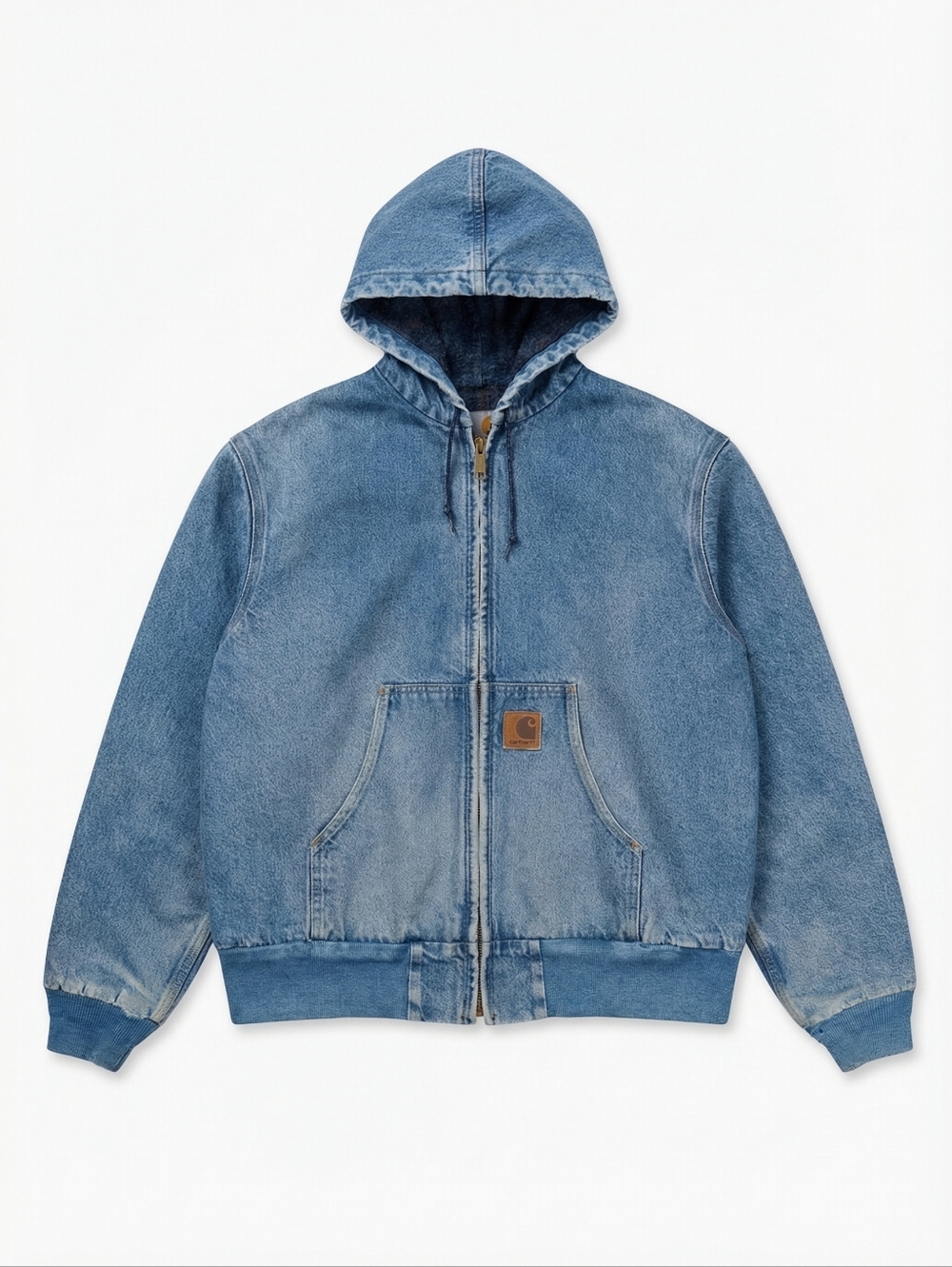 Carhartt J08 DST Denim Hooded Work Jacket A$AP Rocky Thrashed